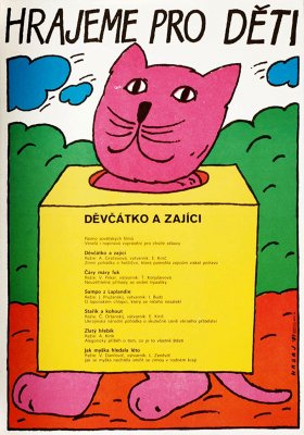 Plakát: Děvčátko a zajíci